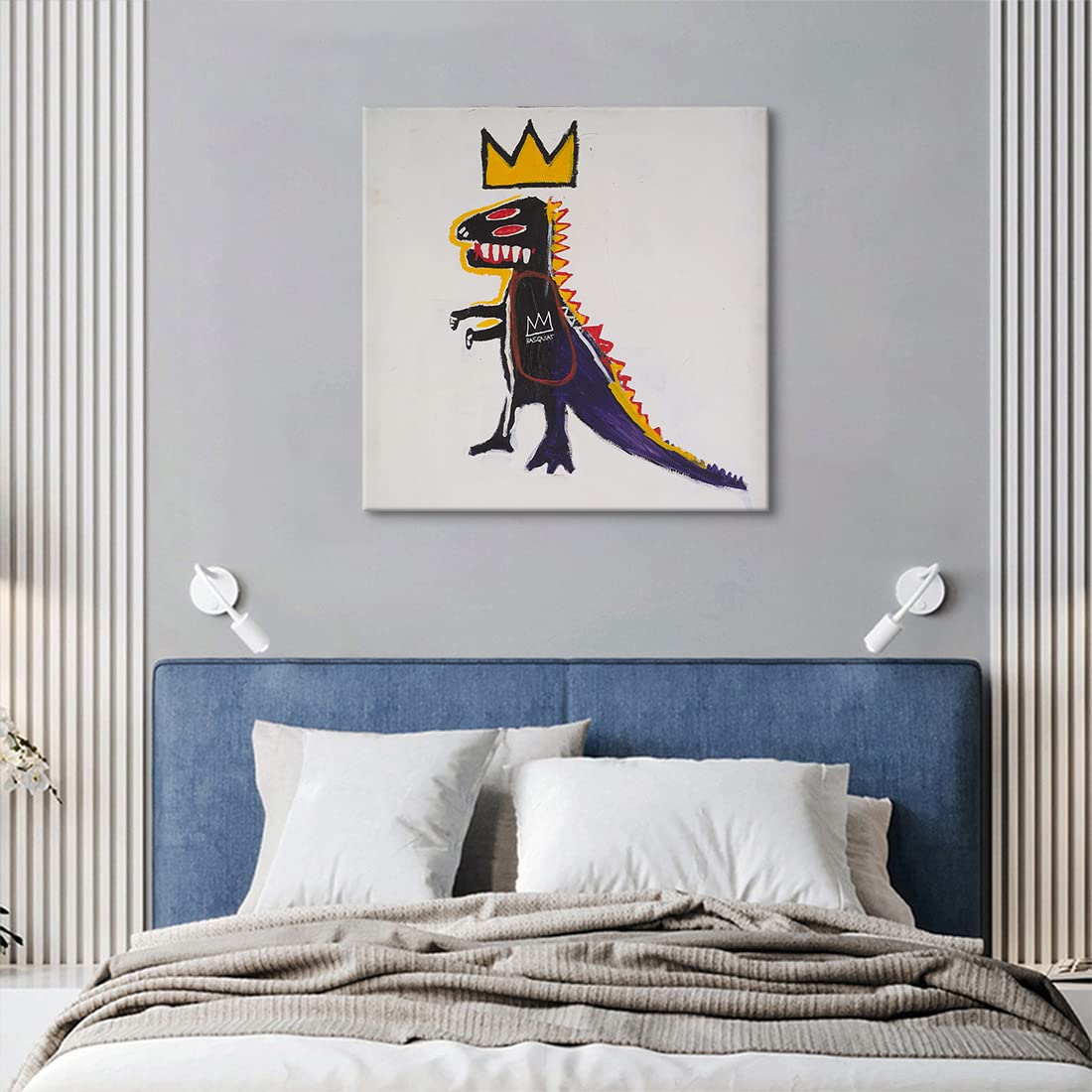 ジャンミッシェル・バスキア 王冠 恐竜 アートパネル 壁掛け モダン